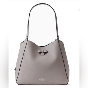 NWT, Kate Spade Thalia Triple Compartment Shoulder Bag Medium Soft Taupe Gray